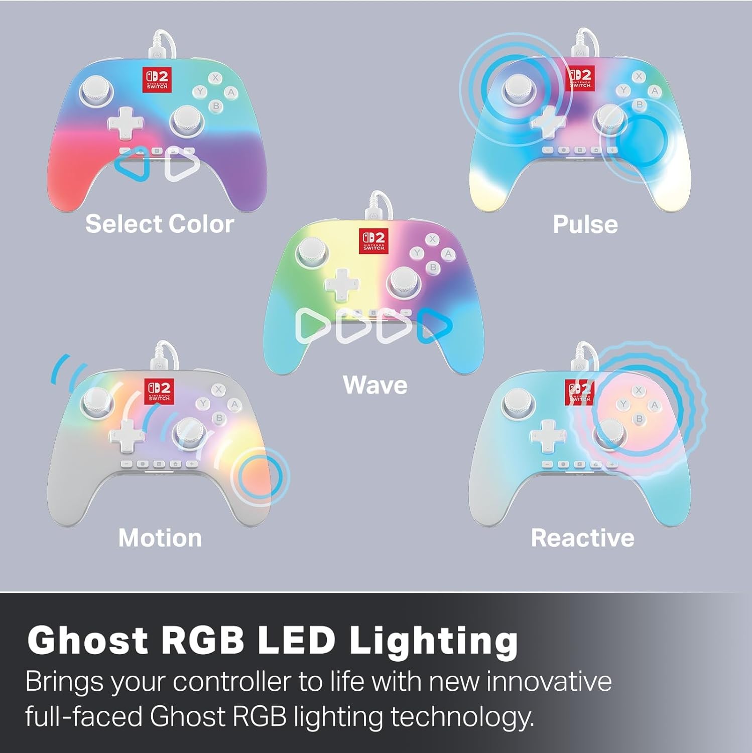 Powera Advantage Wired Controller For Nintendo Switch 2 With Lumectra - White