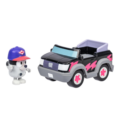 Bluey Hit The Road And Her Friends In This Cute Little Vehicle! Ride Along In Pizza Girls Car with Muffin, This Vehicle Fits One 2.5" (6cm) Articulated Muffin Figure Inside