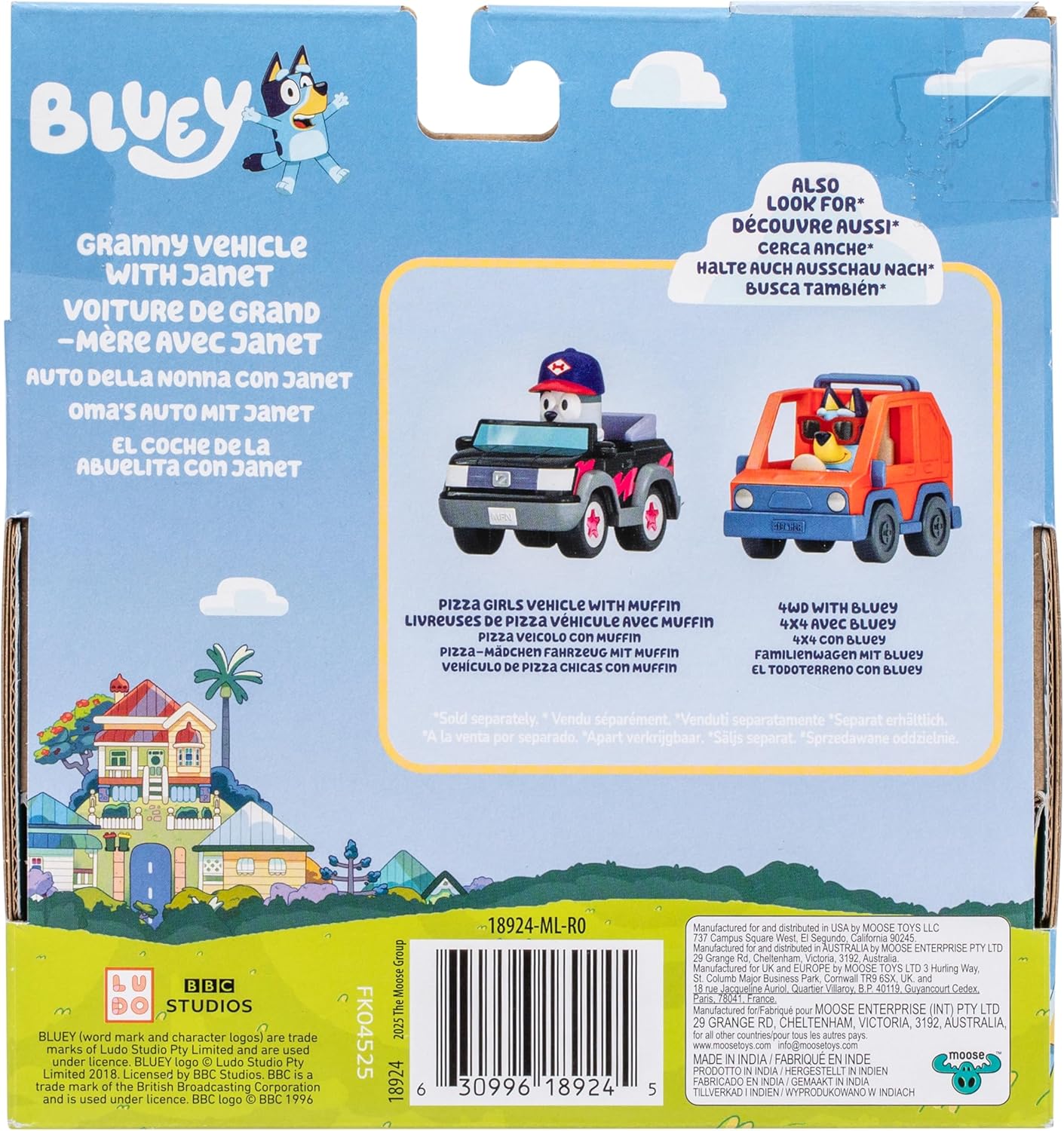 BlueY Prends la Route et Ses Amis dans Cette Petite Voiture trop Mignonne, Transporte Janet à Bord de la Voiture de Grand-mère, Qui Peut accueillir Une Figurine articulée de 6 à 7,6 cm