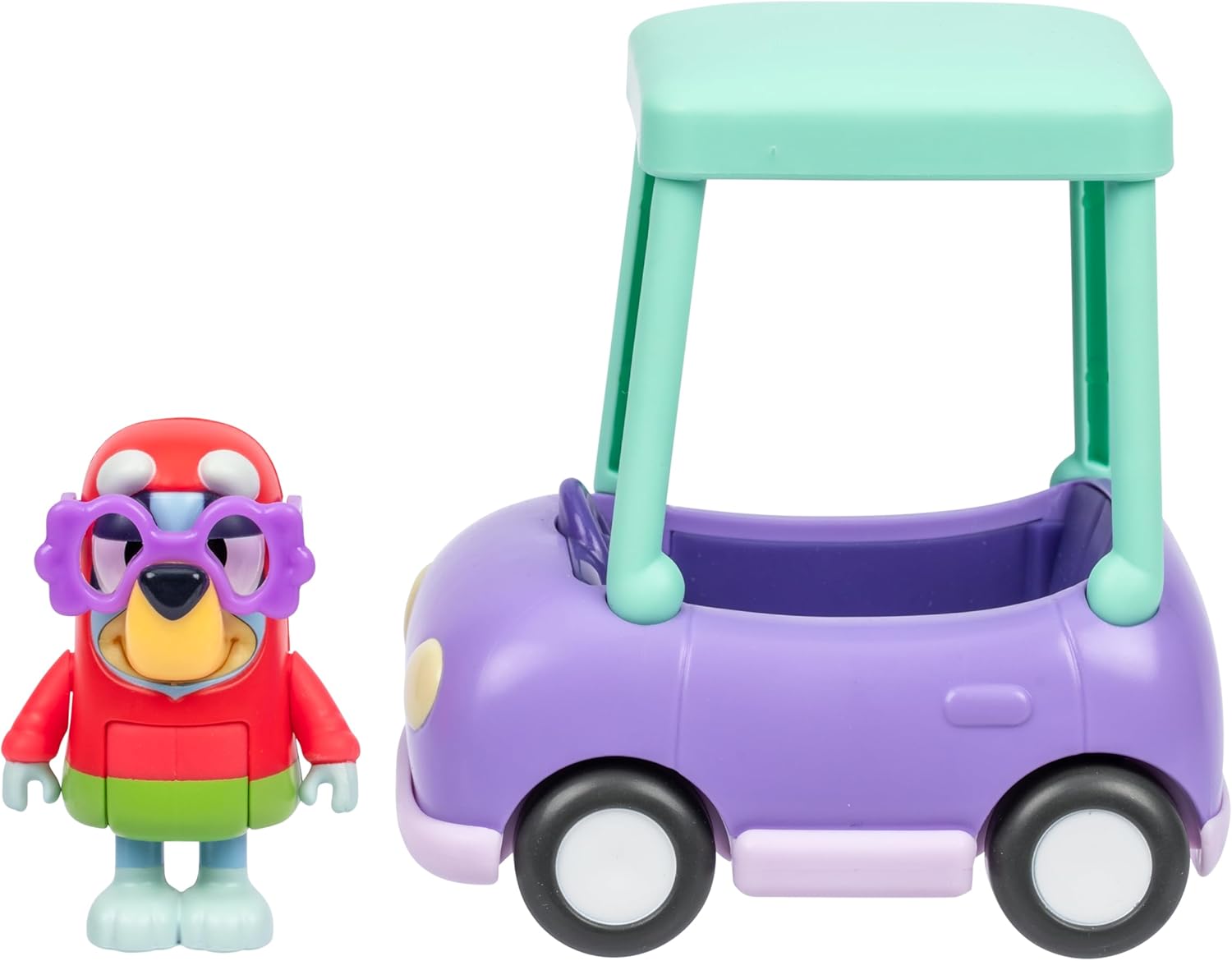 BlueY Prends la Route et Ses Amis dans Cette Petite Voiture trop Mignonne, Transporte Janet à Bord de la Voiture de Grand-mère, Qui Peut accueillir Une Figurine articulée de 6 à 7,6 cm