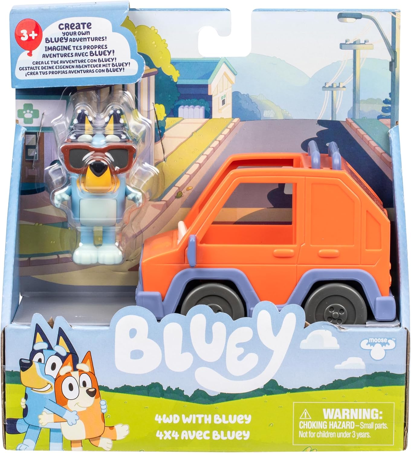 BlueY Auf geht die Fahrt Freunden im tollen kleinen Fahrzeug: Fahre Familienwagen, eine 6–7,6 cm große Figur mit beweglichen Gelenken passt in Dieses Fahrzeug