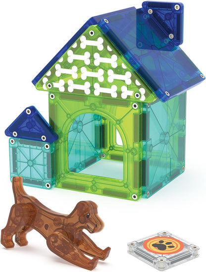 MAGNA-TILES Hundehütte 13-teiliges Magnetbauset - Die Original Magnetbaumarke