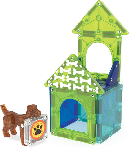 MAGNA-TILES Hundehütte 13-teiliges Magnetbauset - Die Original Magnetbaumarke