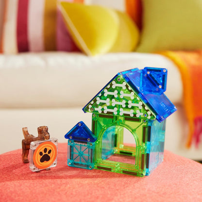 MAGNA-TILES Hundehütte 13-teiliges Magnetbauset - Die Original Magnetbaumarke