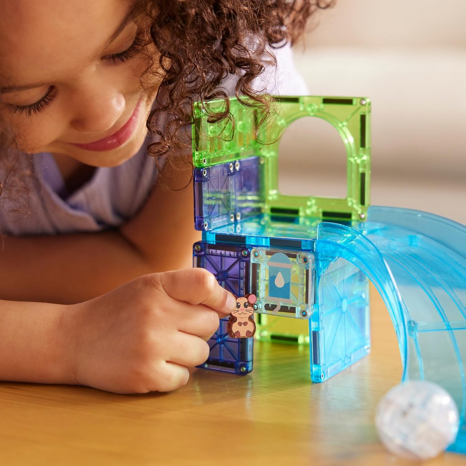MAGNA-TILES® Hamster Ball 13-Piece Magnetic Construction Set, The Original Magnetic Building Brand
