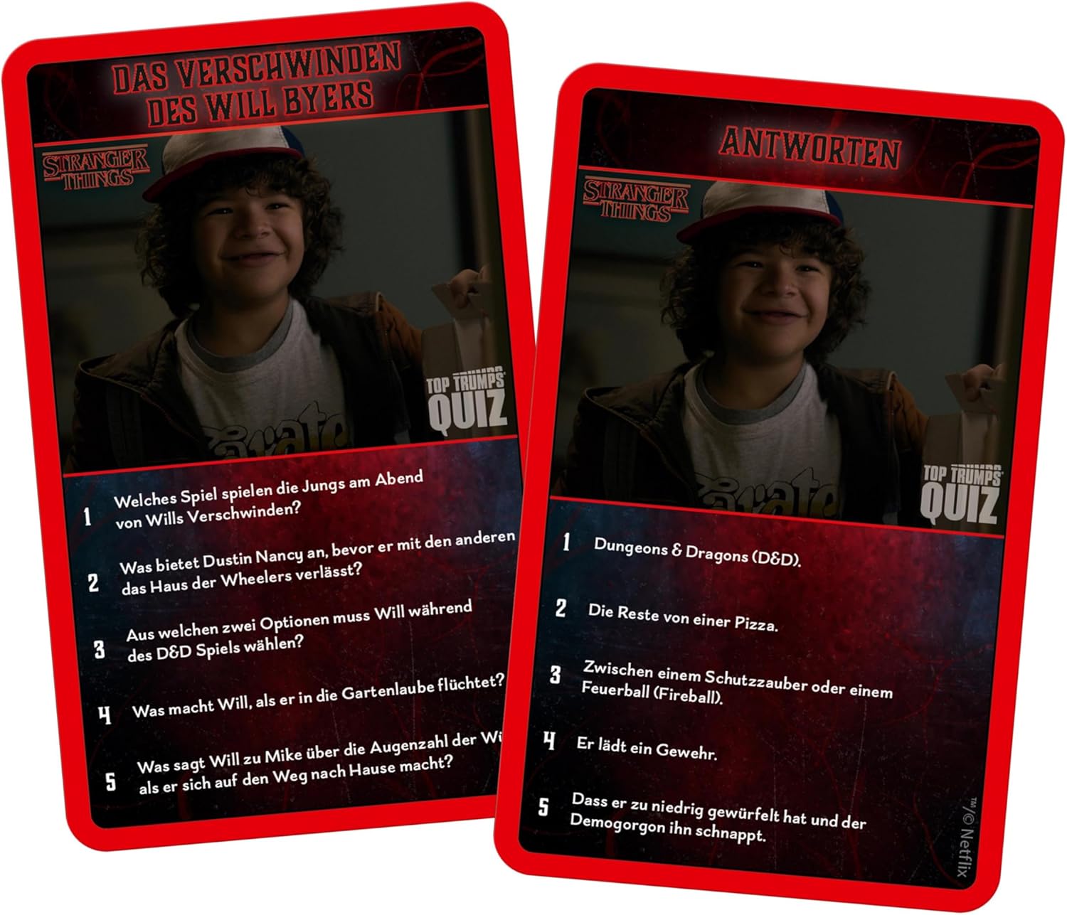 Stranger Things Kartenspiel Top Trumps Quiz *Deuts