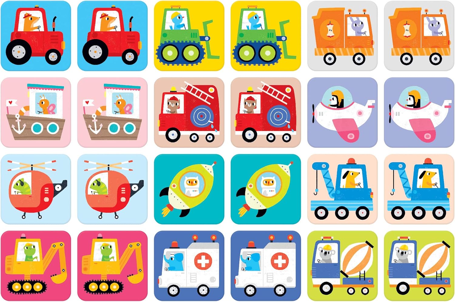 Banana Panda Suuuper Size Memory Game Vehicles 49111, educatieve toewijzingsactiviteit voor kinderen vanaf 2 jaar en ouder