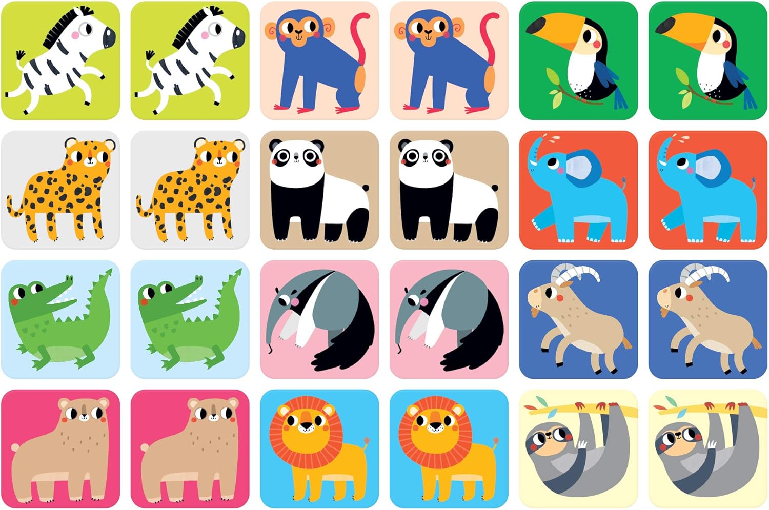 Banana Panda 49121, spel, Suuuper Size Memory Game Wild Animals-pedagogische toewijzingsactiviteit voor kinderen vanaf 2 jaar en ouder