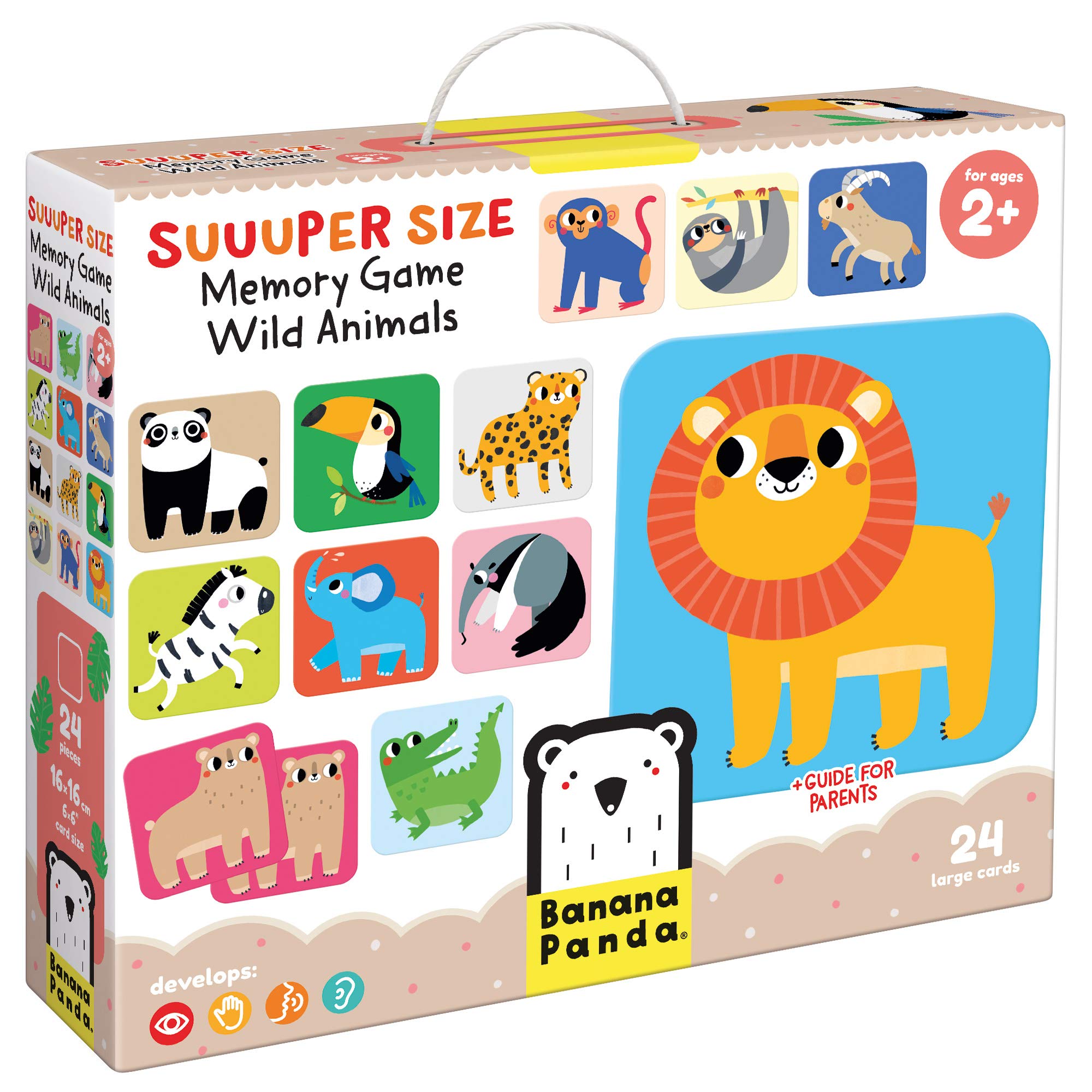 Banana Panda 49121, spel, Suuuper Size Memory Game Wild Animals-pedagogische toewijzingsactiviteit voor kinderen vanaf 2 jaar en ouder