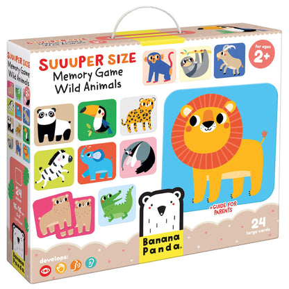 Banana Panda 49121, spel, Suuuper Size Memory Game Wild Animals-pedagogische toewijzingsactiviteit voor kinderen vanaf 2 jaar en ouder