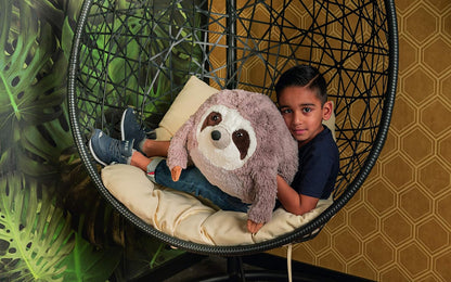 COZY NOXXIEZ Knuffelige pluche kinderhandwarmer - knuffeldier, knuffeldier, hoofdkussen als pluizig warmtekussen, pluche dier voor bed, auto en thuis (Sloth