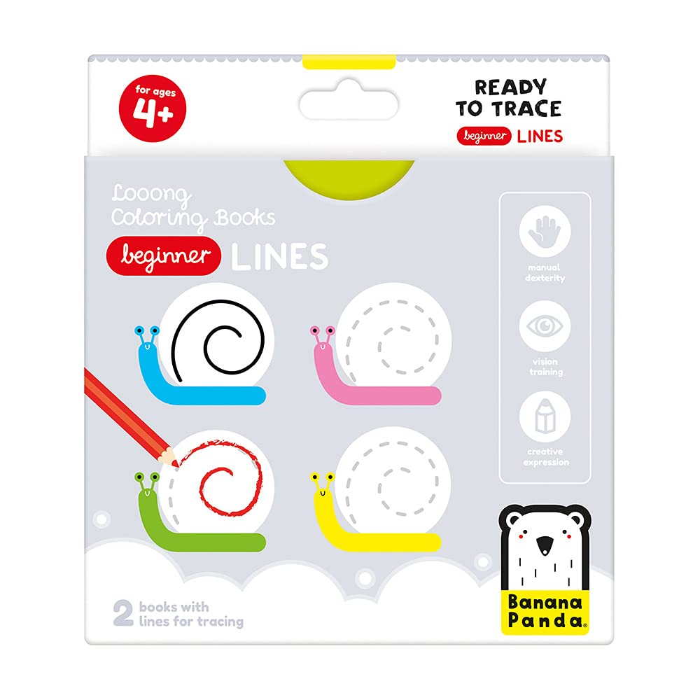 Banana Panda Laaang kleurboekje: Klaar om lijnen te tekenen 4+
