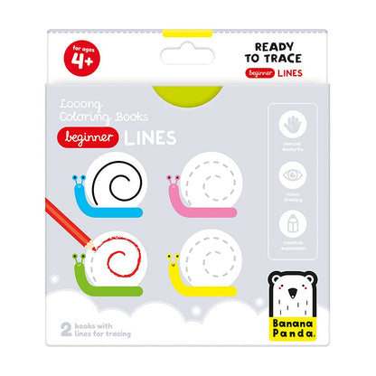 Banana Panda Laaang kleurboekje: Klaar om lijnen te tekenen 4+