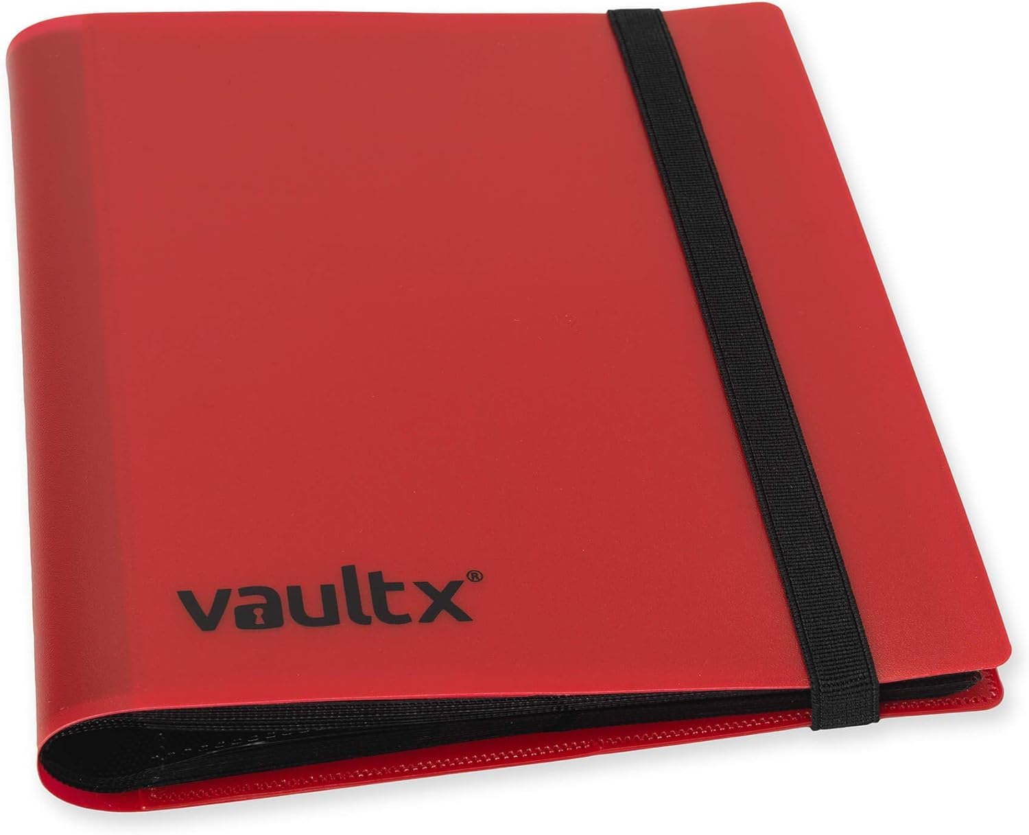 Vault X 4 Pocket Trading Card Strap Binder, 160 cards, Standard, 20 Side-Loading Pages, Folder for Collectible Card Games, Sports, TCG (Red