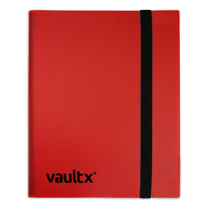Vault X 4 Pocket Trading Card Strap Binder, 160 cards, Standard, 20 Side-Loading Pages, Folder for Collectible Card Games, Sports, TCG (Red