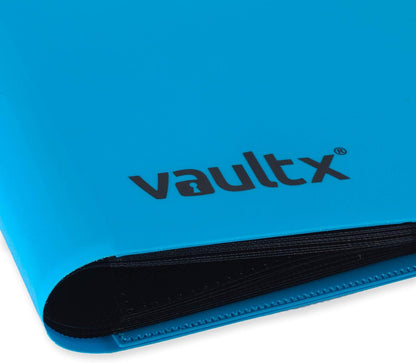 Vault X 4 Pocket Trading Card Strap Binder, 160 cards, Standard, 20 Side-Loading Pages, Folder for Collectible Card Games, Sports, TCG (Blue