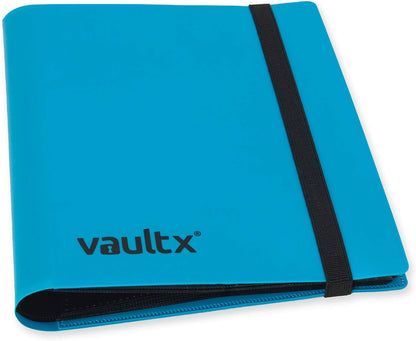 Vault X 4 Pocket Trading Card Strap Binder, 160 cards, Standard, 20 Side-Loading Pages, Folder for Collectible Card Games, Sports, TCG (Blue