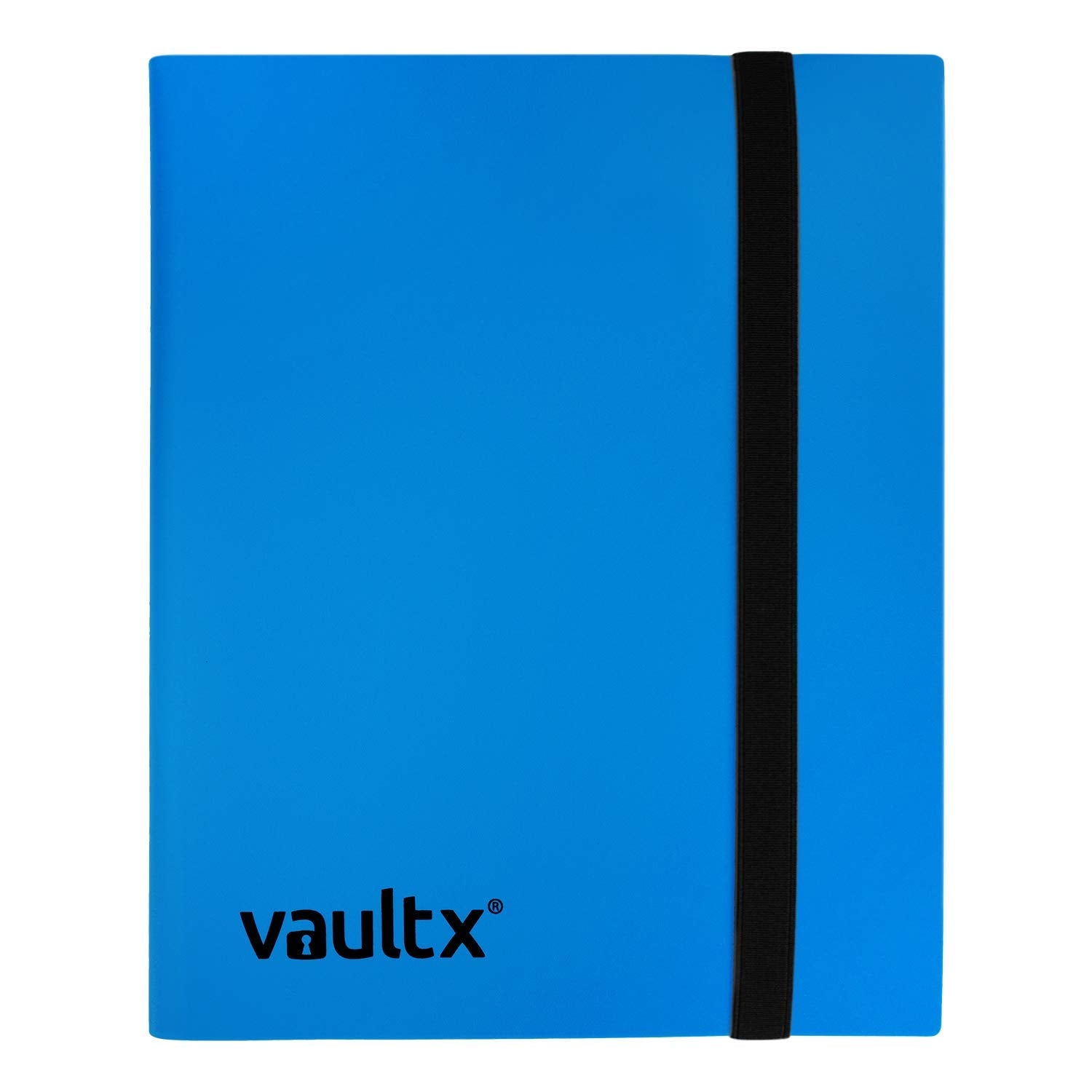 Vault X 4 Pocket Trading Card Strap Binder, 160 cards, Standard, 20 Side-Loading Pages, Folder for Collectible Card Games, Sports, TCG (Blue