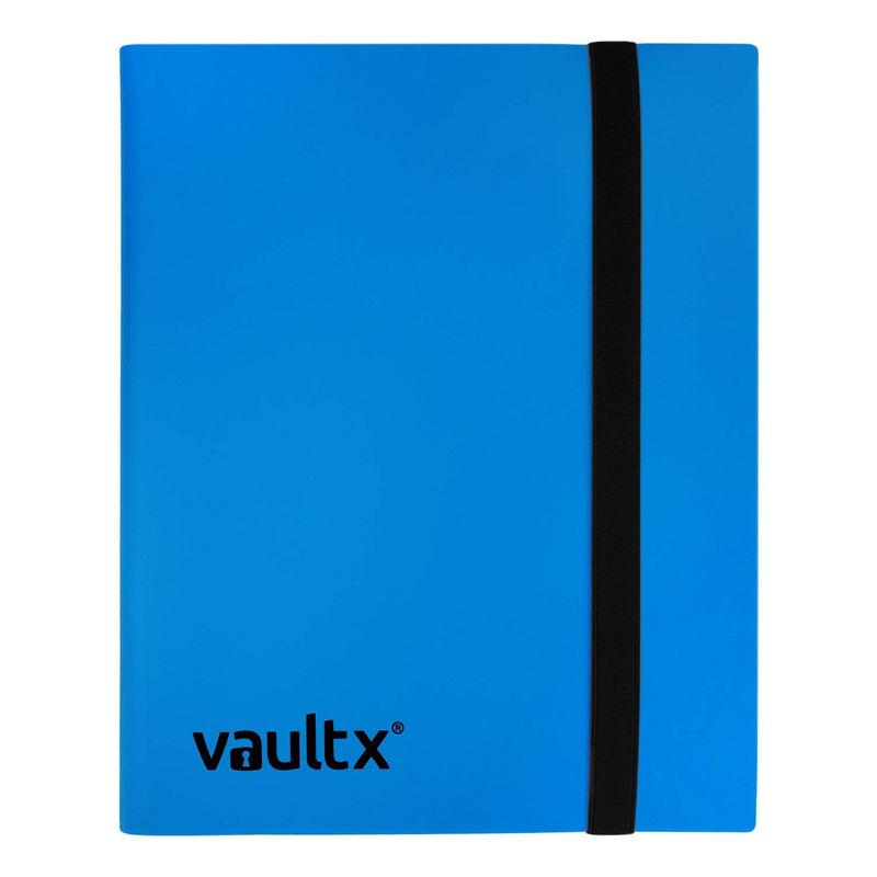 Vault X 4 Pocket Trading Card Strap Binder, 160 cards, Standard, 20 Side-Loading Pages, Folder for Collectible Card Games, Sports, TCG (Blue