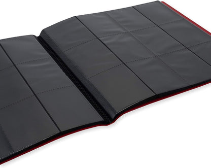 Vault X 12 Pocket Trading Card Strap Binder, 480 cards, Standard, 20 Side-Loading Pages, Folder for Collectible Card Games, Sports, TCG (Red