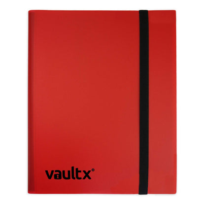 Vault X 12 Pocket Trading Card Strap Binder, 480 cards, Standard, 20 Side-Loading Pages, Folder for Collectible Card Games, Sports, TCG (Red