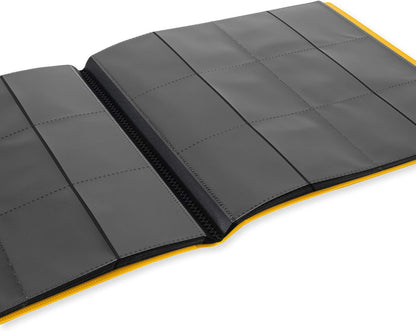Vault X 12 Pocket Trading Card Strap Binder, 480 cards, Standard, 20 Side-Loading Pages, Folder for Collectible Card Games, Sports, TCG (Yellow