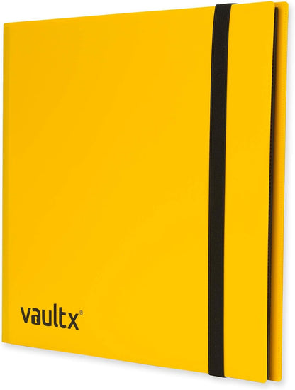 Vault X 12 Pocket Trading Card Strap Binder, 480 cards, Standard, 20 Side-Loading Pages, Folder for Collectible Card Games, Sports, TCG (Yellow