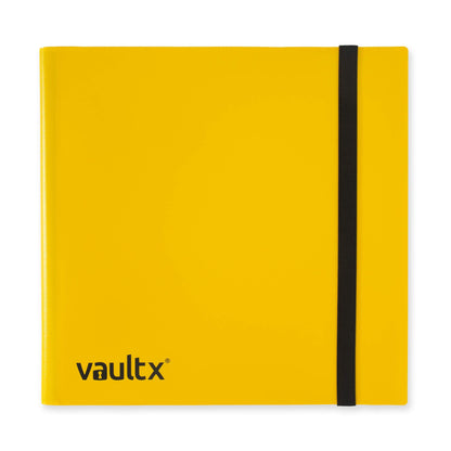Vault X 12 Pocket Trading Card Strap Binder, 480 cards, Standard, 20 Side-Loading Pages, Folder for Collectible Card Games, Sports, TCG (Yellow