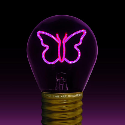 Legami - Table Lamp, Rechargeable with USB Cable, Wireless, Bulb Fiction, Butterfly Theme, 6.8 x 10.5 cm