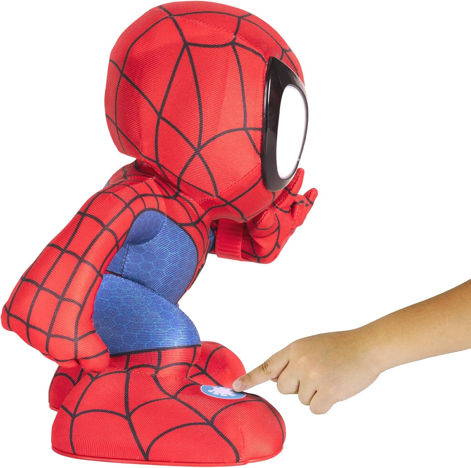 MARVEL Spidey and His Amazing Friends Amazing Flip Spidey - 12-Inch Animatronic Plush with Lights, Sounds, and Web Dart Launcher