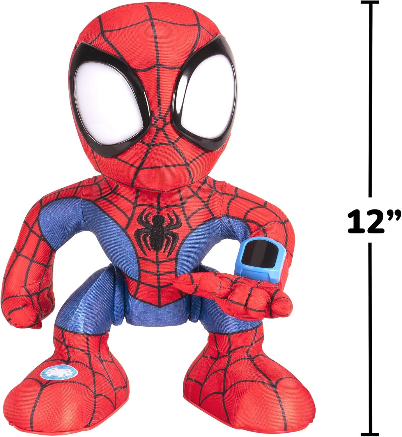 MARVEL Spidey and His Amazing Friends Amazing Flip Spidey - 12-Inch Animatronic Plush with Lights, Sounds, and Web Dart Launcher