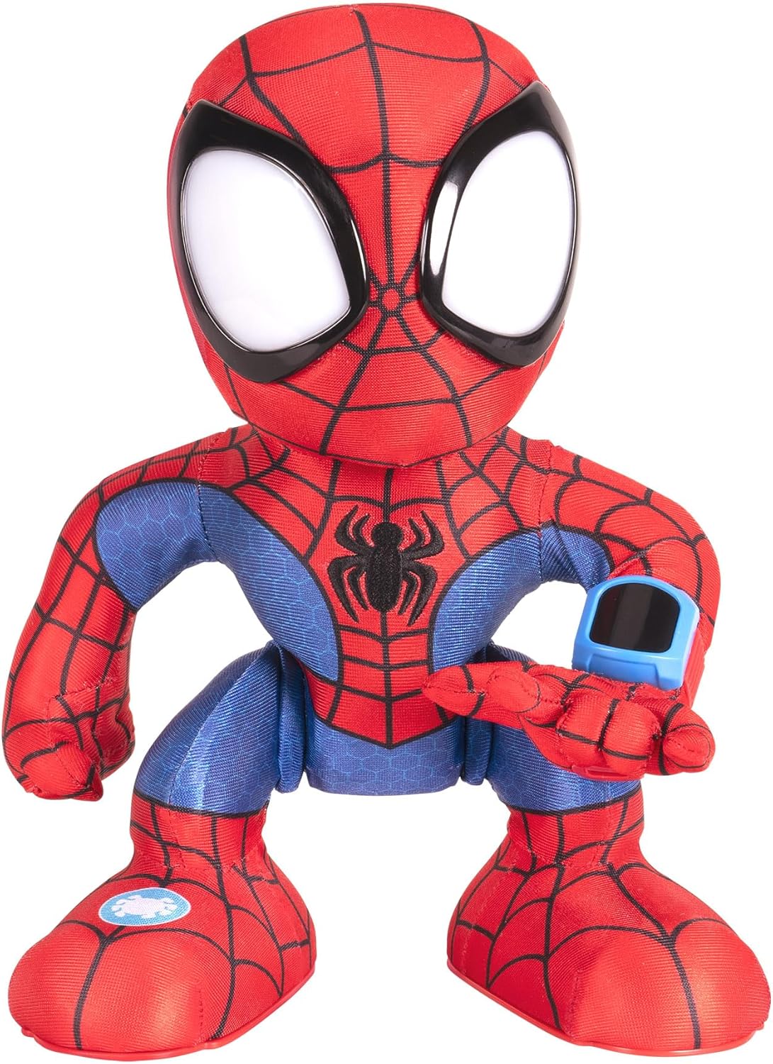 MARVEL Spidey and His Amazing Friends Amazing Flip Spidey - 12-Inch Animatronic Plush with Lights, Sounds, and Web Dart Launcher