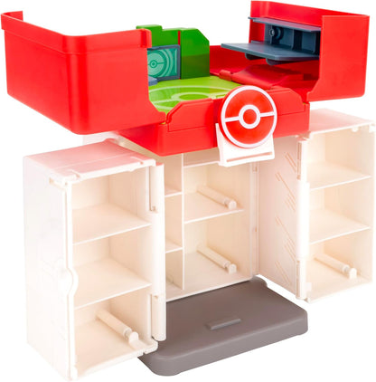 Pokémon Play ‘N’ Display Case - Multi-Level Storage Unit with Rooftop Arena and Space for 35+ 2-Inch Battle Figures