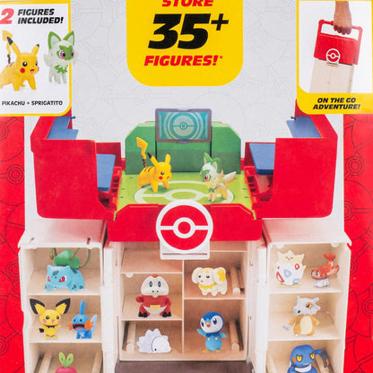 Pokémon Play ‘N’ Display Case - Multi-Level Storage Unit with Rooftop Arena and Space for 35+ 2-Inch Battle Figures
