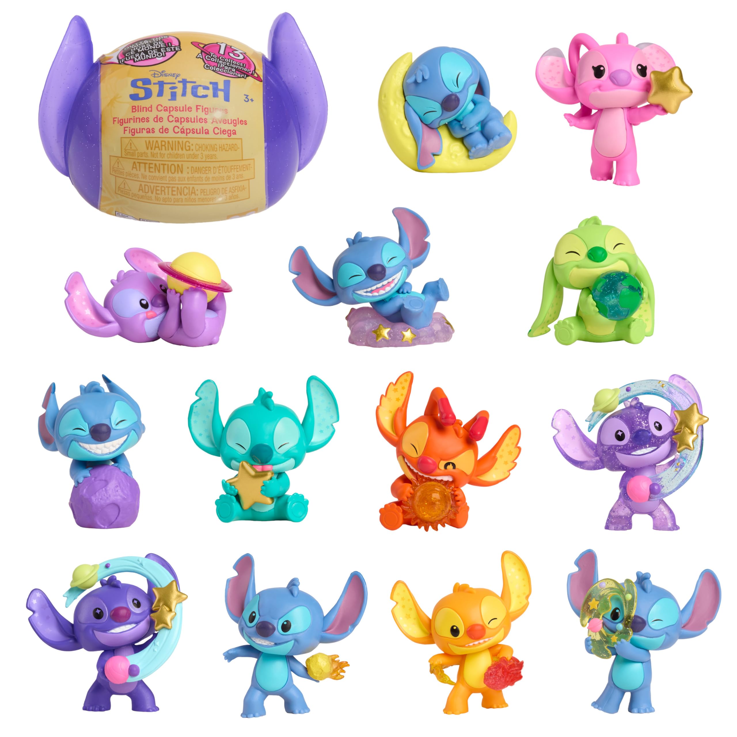 Just Play Disney Stitch Outta This World Collectible Mini Figure Capsule, Kids Toys for Ages 3 Up