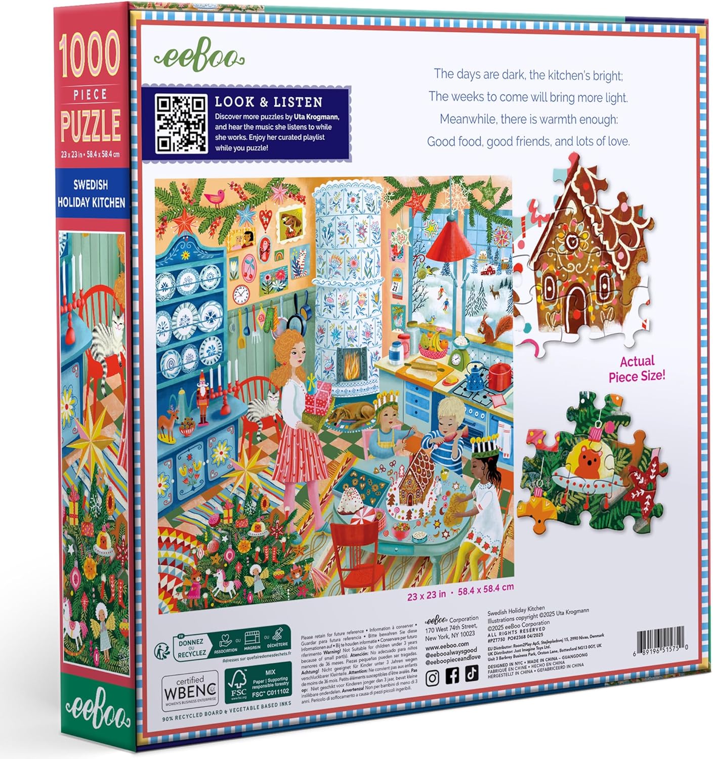 Eeboo - Puzzle 1000 Pcs - Swedish Holiday Kitchen (Epzt750)