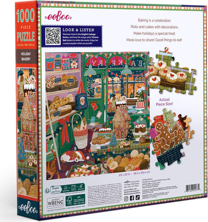 eeBoo repostería navideña – Puzzle para Adulto, 1000 Piezas de cartón – Dimensiones: 58,5 x 58,5 cm (PZT774