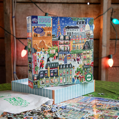 eeBoo París – Puzzle para Adultos, 1000 Piezas, diseño de Escena navideña, x 58,5 cm (PZT781