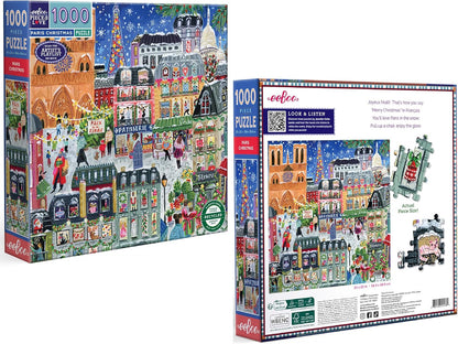 eeBoo París – Puzzle para Adultos, 1000 Piezas, diseño de Escena navideña, x 58,5 cm (PZT781