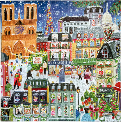 eeBoo París – Puzzle para Adultos, 1000 Piezas, diseño de Escena navideña, x 58,5 cm (PZT781