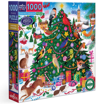 Eeboo - Puzzle 1000 Pcs - Christmas Songbirds (Epzt204)