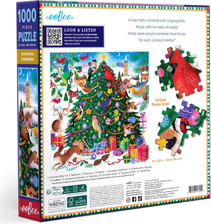 Eeboo - Puzzle 1000 Pcs - Christmas Songbirds (Epzt204)