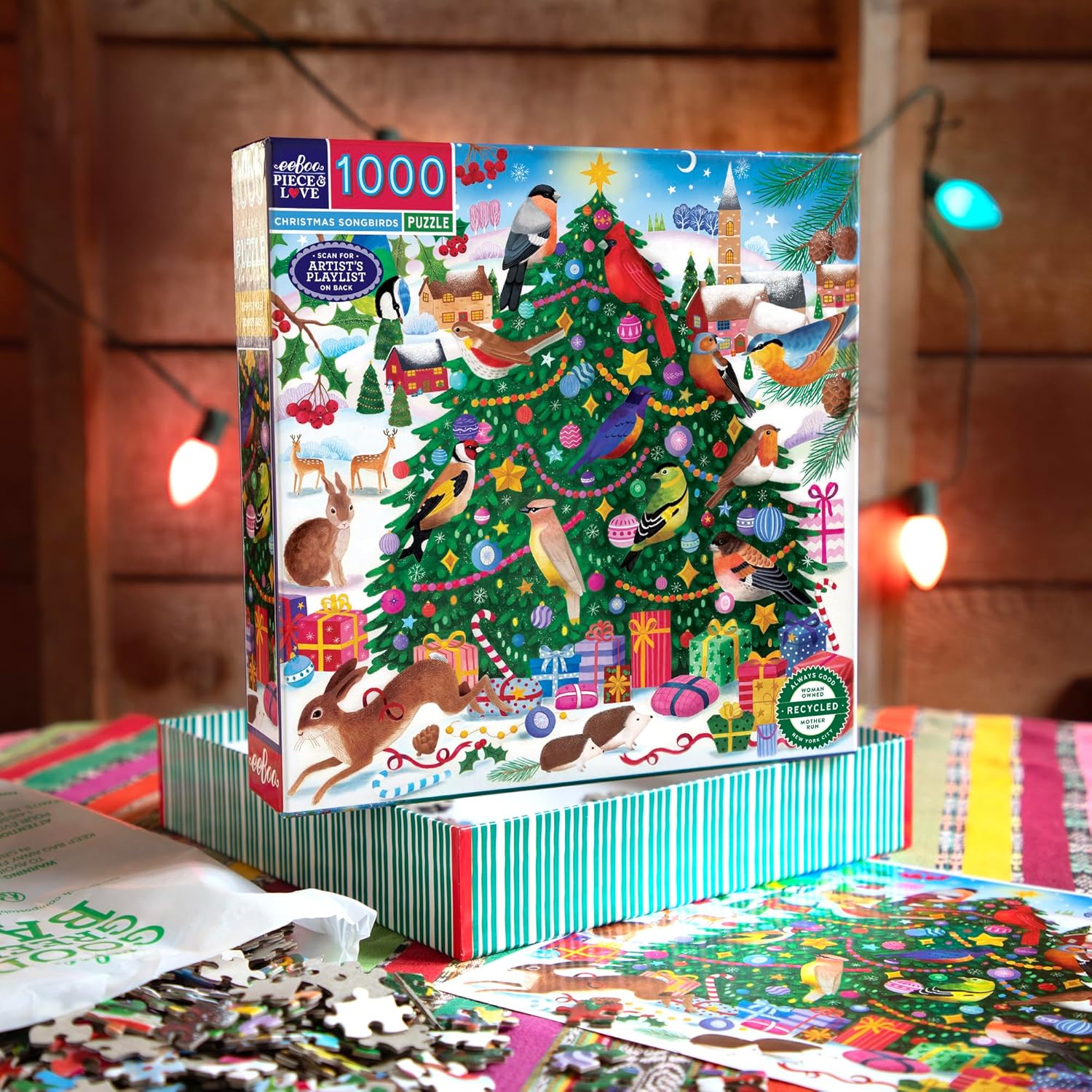 Eeboo - Puzzle 1000 Pcs - Christmas Songbirds (Epzt204)