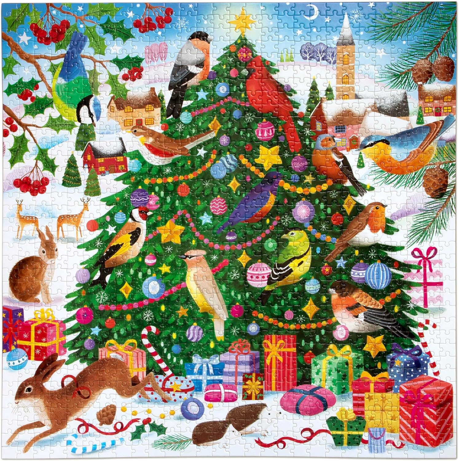 Eeboo - Puzzle 1000 Pcs - Christmas Songbirds (Epzt204)