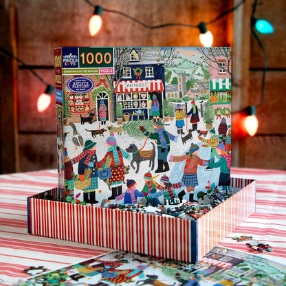 Eeboo - Puzzel 1000 stukjes Christmas in The Square - Kerstpuzzel 1000 stukjes - Afmetingen 58,5 cm x 58,5 cm
