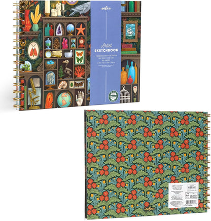 eeBoo Piece & Love: Artist Sketchbook - Alchemists Cabinet - 80pgs, 9.5x7.5 Hardcover Spiral Book, 108 LBS Drawing Paper, Art by Vasilisa Romanenko