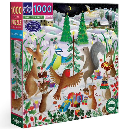 eeBoo Piece & Love: Le Petit Arbre - Puzzel met 1000 stukjes - Vierkante puzzel voor volwassenen, 58,4 x 58,4 cm, met afbeelding referentie-inzetstuk, glanzende stukjes