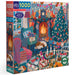 eeBoo Piece & Love: Engelse Cottage Christmas - puzzel van 1000 stukjes - vierkante puzzel, voor volwassenen, 23 x 23, inclusief afbeeldingsreferentie-insert, stukjes