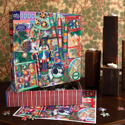 eeBoo 1000 stukjes Vierkante Puzzel Volwassen Gerecycled Kartonnen Kerstdecoratie 58,4 x 58,4 cm, PZTCDR