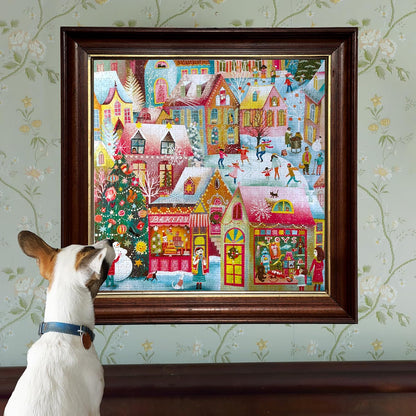 eeBoo Holiday Village 1000 Pieza-Puzzle de cartón Reciclado para Adultos-Sumérgete en la Magia navideña (PZTHYV